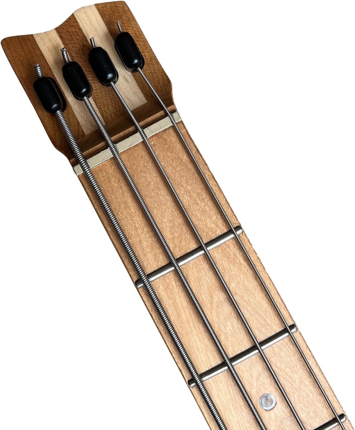 4-String Headless Electric Bass Guitar with ASH Body & Roasted Maple Neck – Active/Passive J-Style Pickups, 24 Stainless Steel Frets, Matte Finish Solid Body Bass (Dark Red with Bag)