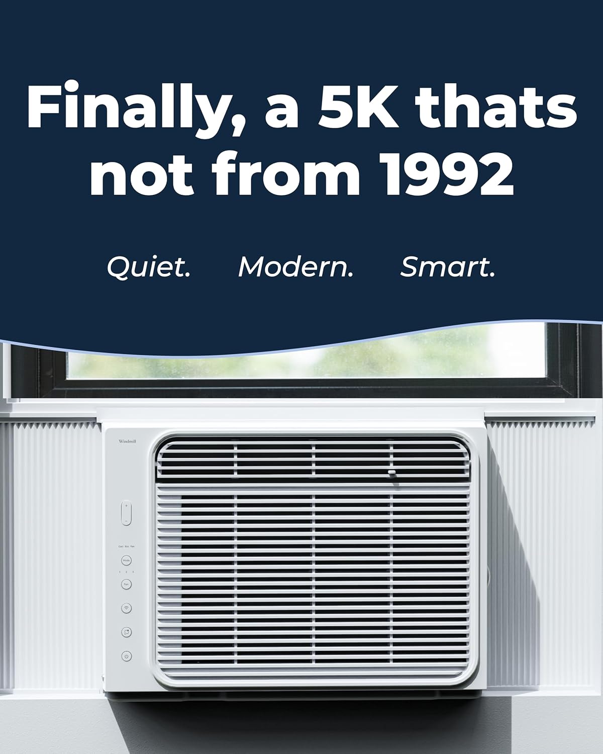 Windmill Window Air Conditioner - Quiet & Smart, Easy Install, Voice-Enabled, Remote & App Control AC Unit - 5,000 BTU Lite