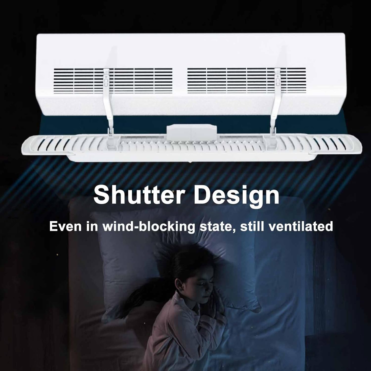 Adjustable Air Conditioner Deflector, Telescopic Anti-Wind Air Diverter, Universal ac Vent Deflector, for Wall AC Units