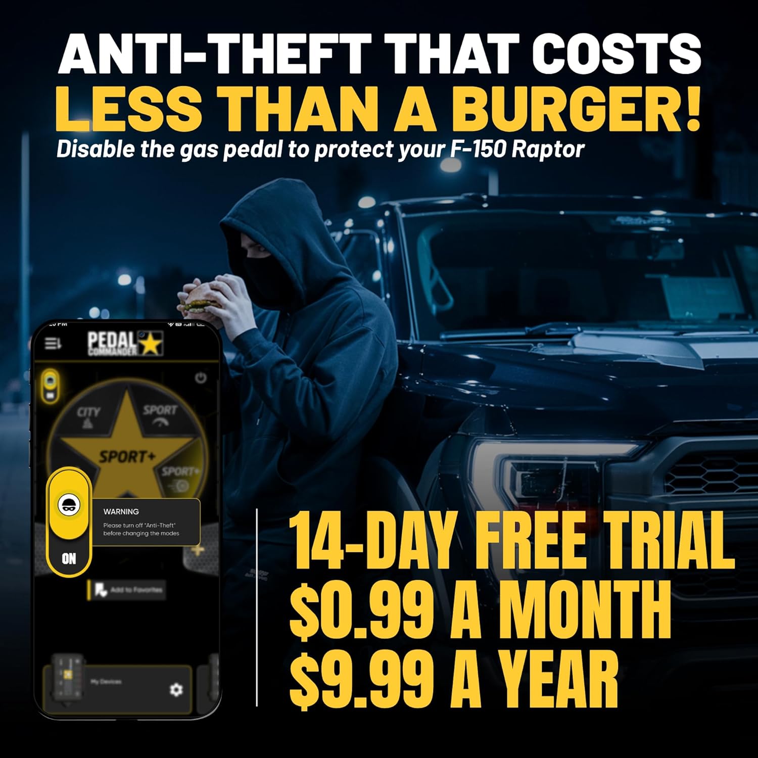 PEDAL COMMANDER Throttle Response Controller Compatible with Ford F150 Raptor 2011-2025, Plug-and-Play, 4 Modes 36 Sensitivity Levels, App Control Anti-Theft, Raptor Accessories Performance Parts