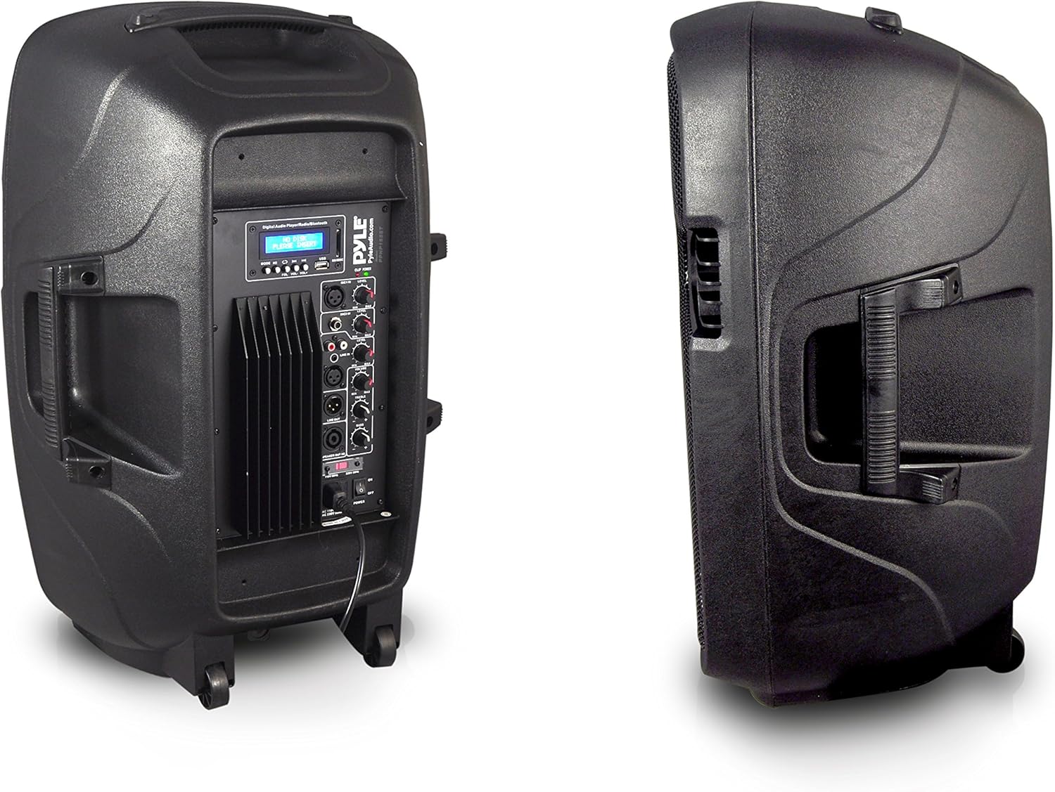 Pyle Wireless Portable PA Speaker System - 1500W High Powered Bluetooth Compatible Active Outdoor Sound Speakers w/USB SD MP3 RCA - 35mm Mount, Stand, Microphone, Power Cable - Pyle PPHP155ST