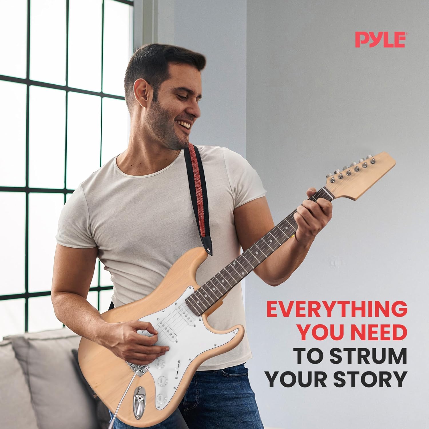 Pyle Unfinished Electric Guitar Kit - You Build The Instrument, Maple Neck With A Fretted Technical Wood Fingerboard, Basswood Body w/Sanding Sealer, Includes All Parts And Instructions - Pyle