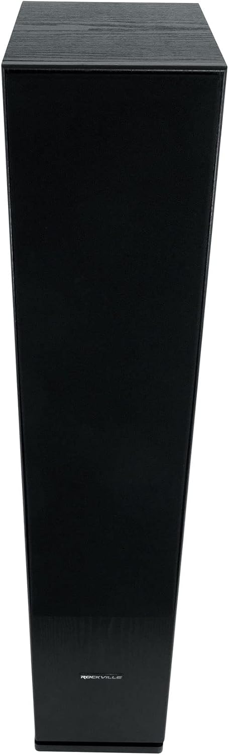 Rockville RockTower 64B Passive Tower Speaker, 4 Ohm, Black, High-Fidelity Sound, Detachable Grille, 3-Way, 6.5