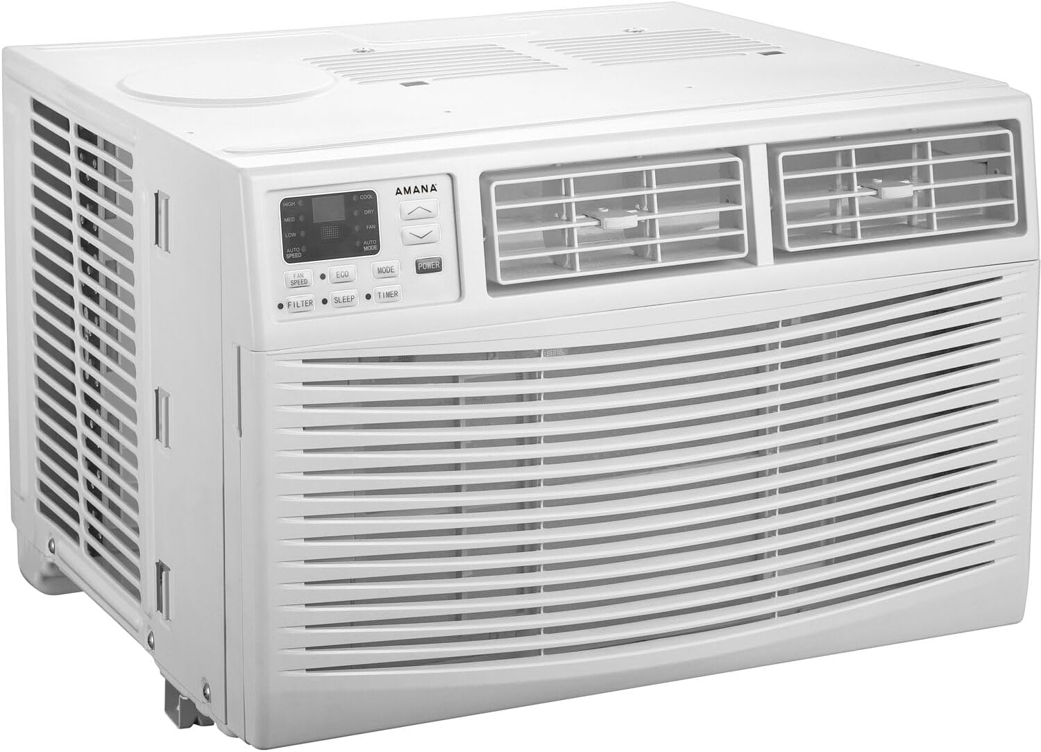Amana 12,000 BTU Window Air Conditioner, 115V, Cools up to 550 Sq. Ft. for Bedroom, Living Room, Kitchen, with Remote Control, 24H Timer, 3-Speed, Auto-Restart, Digital Display, White
