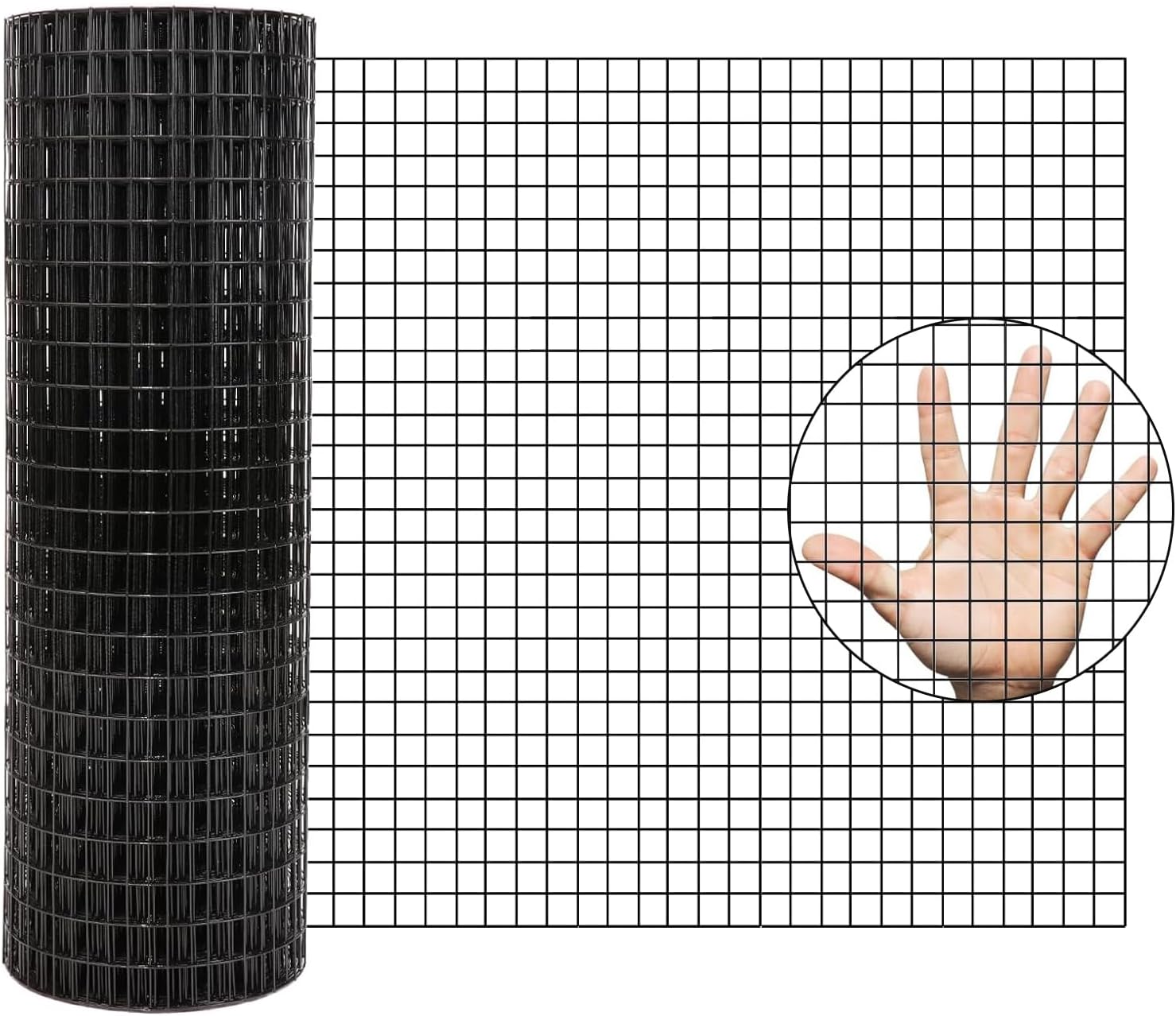 Hardware Cloth 1/2 in - 48 in x 100 ft Galvanized Chicken Wire Mesh Roll, Hot-Dipped After Welding for Chicken Coop Accessories, Rabbit Cages & Poultry Netting – Durable Chicken Wire Fencing, Black