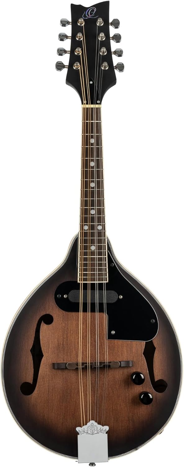 Ortega Guitars, 8-String Americana Series A-Style Acoustic-Electric Mandolin, Right, Whiskey Burst (RMAE30-WB)