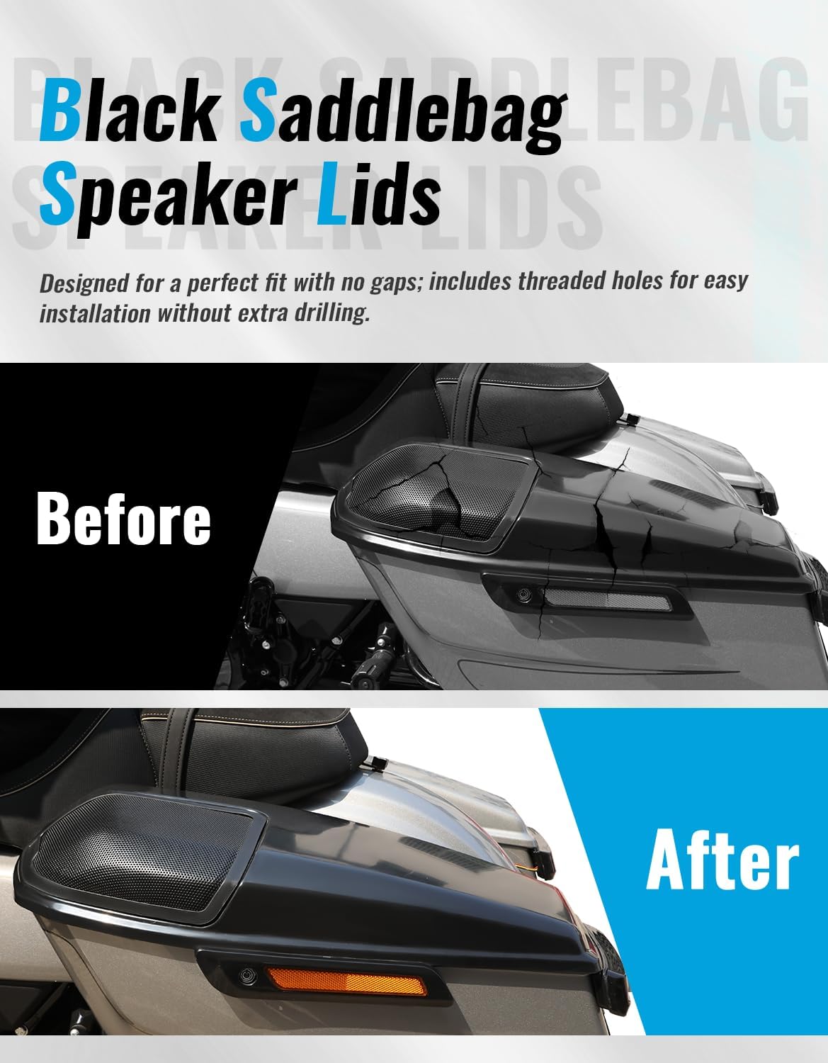 6x9'' Saddlebag Speaker Lids w/Sealing Strip for Harley Touring Road Glide Street Glide FLHXSE 2023-2025,CVO Road Glide ST FLTRXSTSE,FLTRXSE ,Street Glide Ultra FLHXU 2024-2025 Accessories,Matte Black