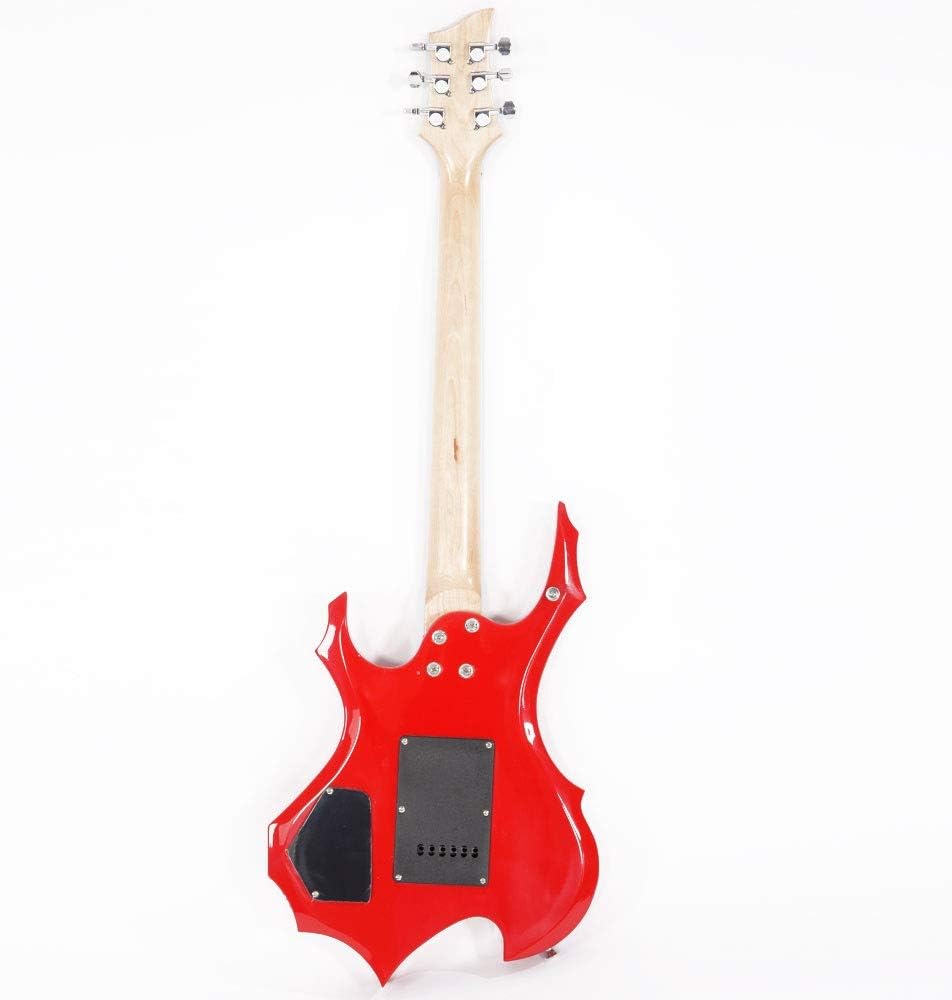 GLARRY Electric Guitar Buring Flame Design HSH Pickup for Beginner Right Hand with 20W AMP, Cable, Strap, Bag, Tremolo Arm and Accessories (Red)