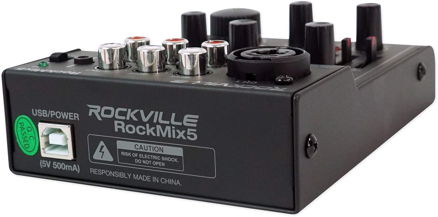 Rockville RockMix 5 Bundle: 5-Channel Bluetooth Mixer, DMS40 40