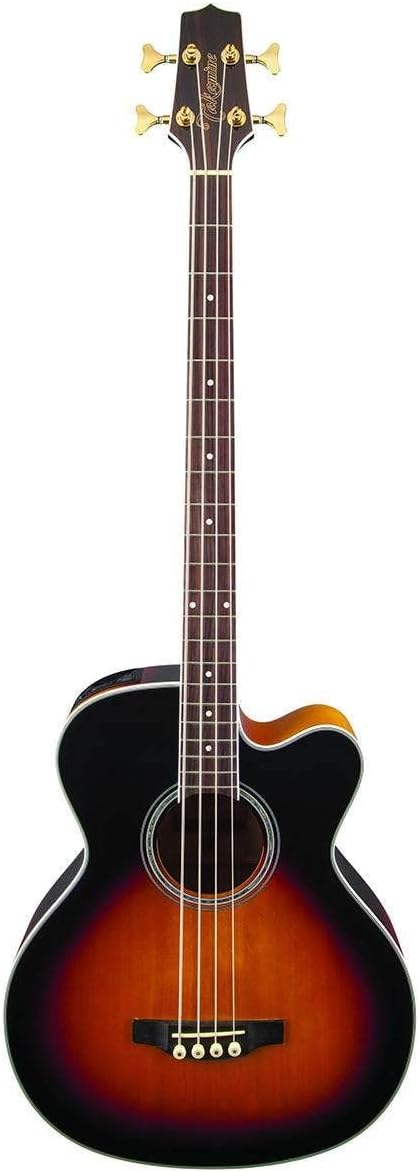 Takamine GB72CE-BSB Jumbo Acoustic Electric Bass Guitar, Black Sunburst