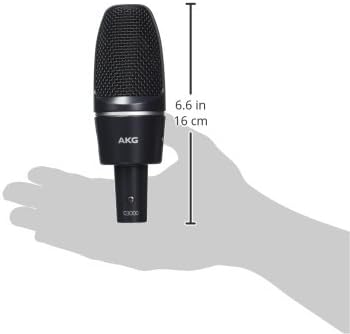 AKG Pro Audio C3000 High-Performance Large-Diaphragm Condenser Microphone, Gray/Blue