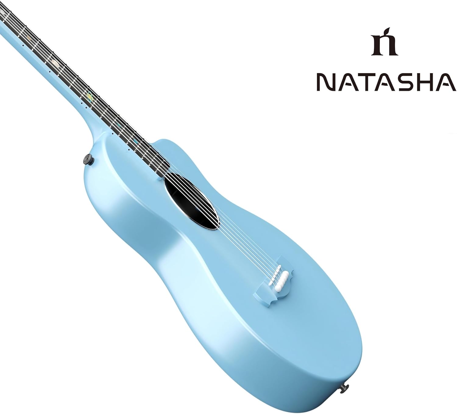 Natasha Asteroid Carbon Fiber 38-inch Folk Guitar（Ocean Blue）,Acoustic Guitars/Travel Guitars,Integrated Casting With Carbon Fiber Composite Material, light and portable.
