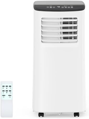 8000BTU Portable Air Conditioner, 3 in-1 Room Air Conditioner with Fan & Dehumidifier Modes, AC Unit Cools up to 350 Sq.Ft, Remote Control & 24H Timer, for Bedroom, Office and Living Room