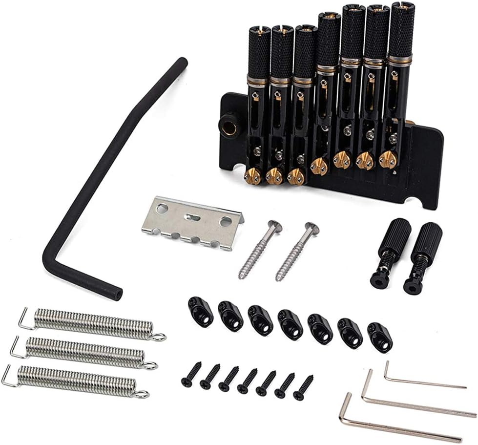 Alnicov 7 String Headless Guitar Bridge Tremolo System with Tailpiece for Electric Guitar Parts Replacement Tools