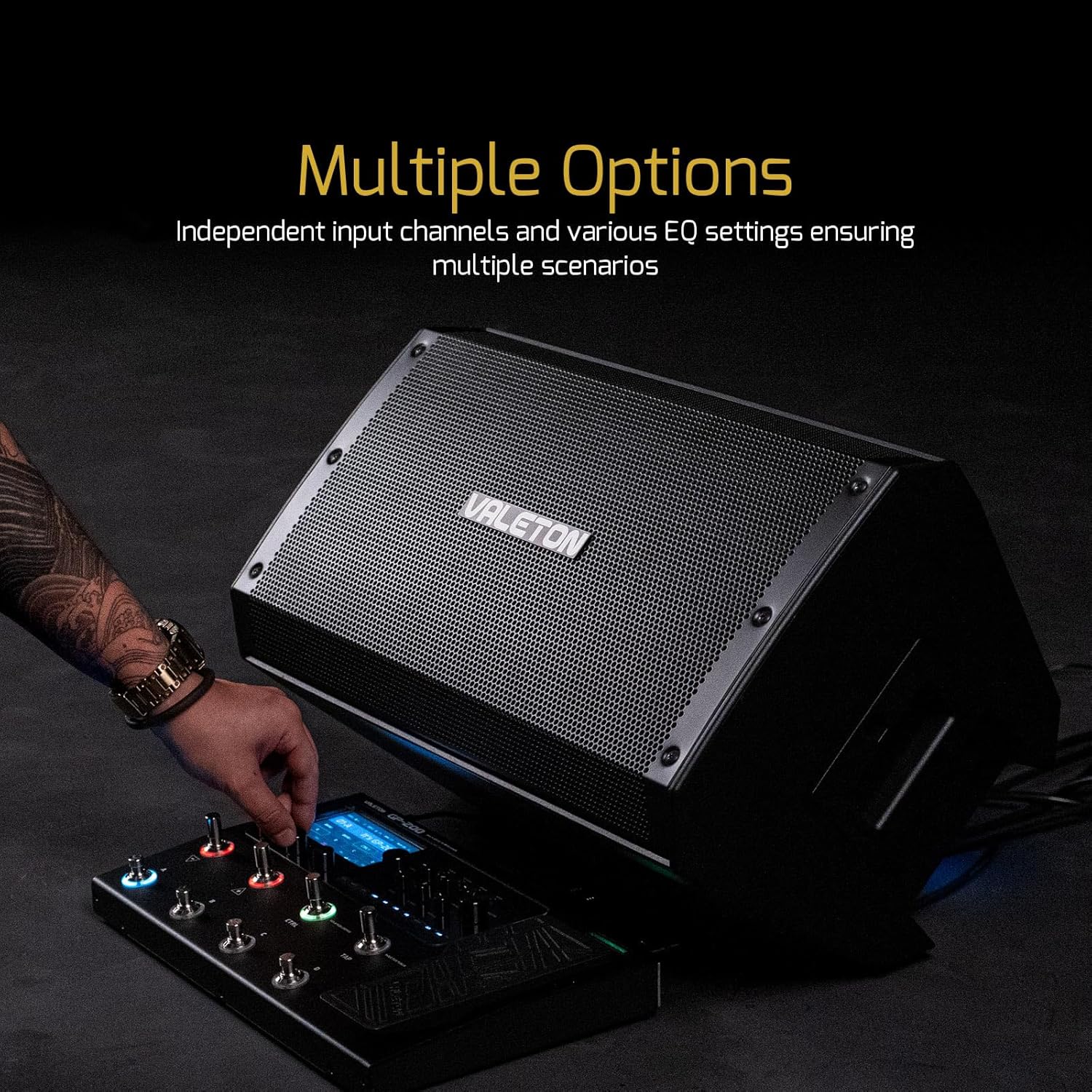 Valeton 10 inch, 2-Way FRFR 1300-Watt Active Speaker for Guitar, Bass, Multi FX and Amp Modelers