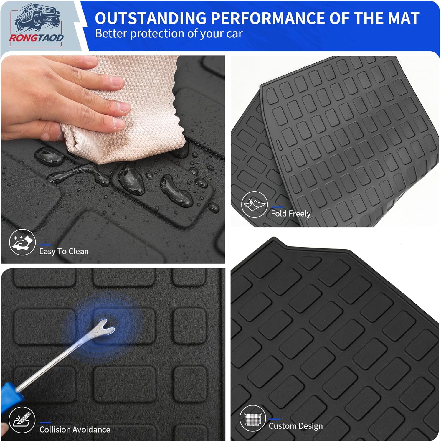 Rongtaod Floor Mats Compatible with 2024 2025 2026 Chevrolet Traverse 8 Seats (NOT for Limited) Sub Trunk Mat Lower Cargo Mat Cargo Liner Back Seat Cover Chevy Traverse Accessories (Set of 10)