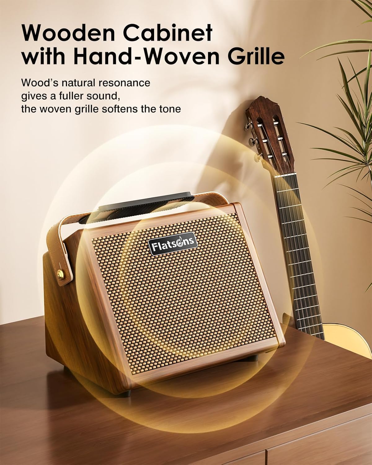 Crush20 Acoustic Guitar Amp, 20W Mic/Guitar Amplifier with Reverb, 2-Band EQ, Rechargeable 8H Battery Life, Advanced Dual-chip Wireless Portable Speaker for 6.35mm Microphone/Acoustic Guitars