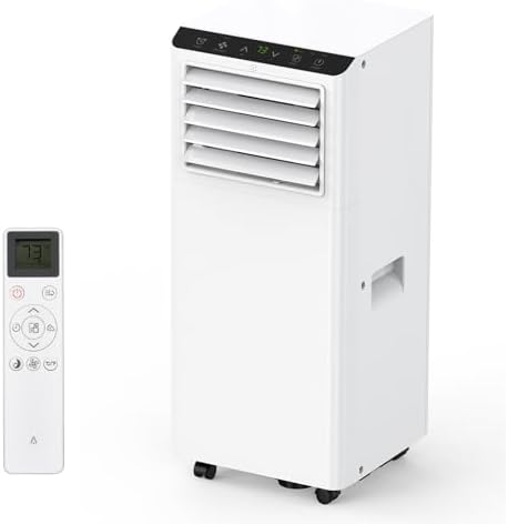 Portable Air Conditioner, 8000 BTUs Air Conditioners 3 in 1 AC Cooling Unit with Remote Control, Fast Cooling Up to 350 sq. ft., Multi-Functional A/C Modes, Window Kit, White