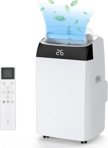 Portable Air Conditioner 12000 BTU, Cools Rooms up to 350 Sq.Ft, Adjustable Cold Wind Speeds, Quiet Timer, LED Lights, Remote Control Included, Ideal for Home, Office, and Outdoor Use