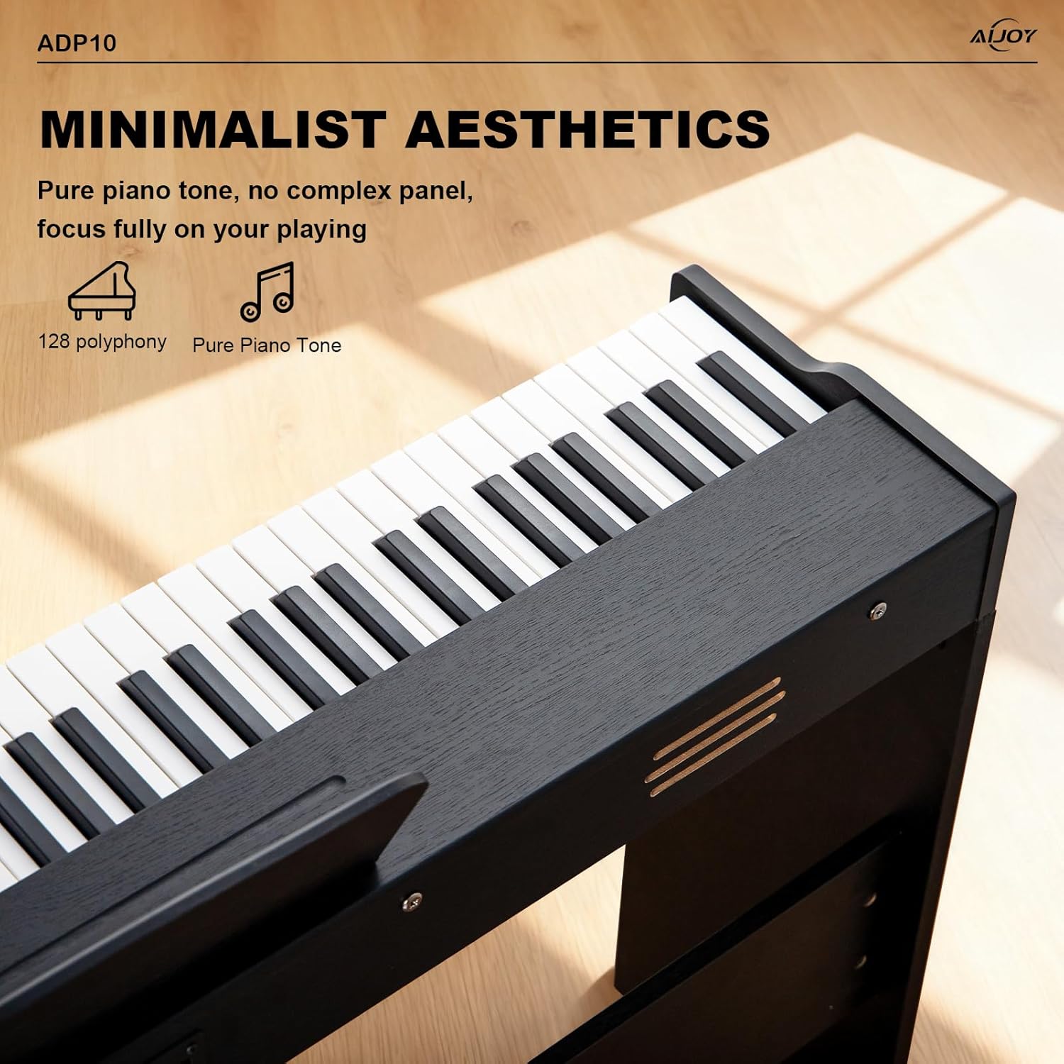 AiJoy 88 Key Digital Piano with Semi-Weighted Keys, Electric Piano Keyboard for Beginners, Dual Speakers & Triple Pedal, Support MIDI USB, Compact & Elegant Design, Christmas & Birthday Gift ADP10