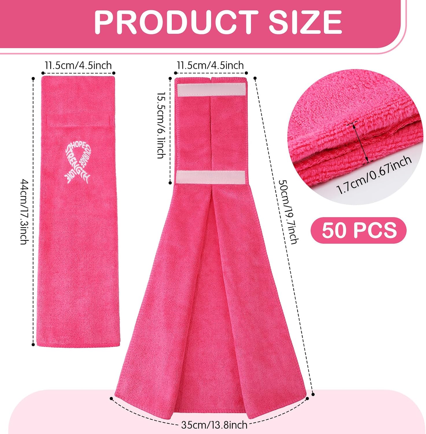 Tranqun Pink Ribbon Football Towels 17.3 x 4.5 Inches Sports Towel Breast Cancer Awareness Football Accessories Cotton for Sports Teams Yoga Gym Golf Softball