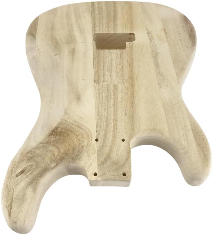 Unfinished Paulownia Electric Guitar Body, HSH Pickup Routing, Lightweight Bolt-On Body for DIY Guitar Projects Replacement (Style 2)