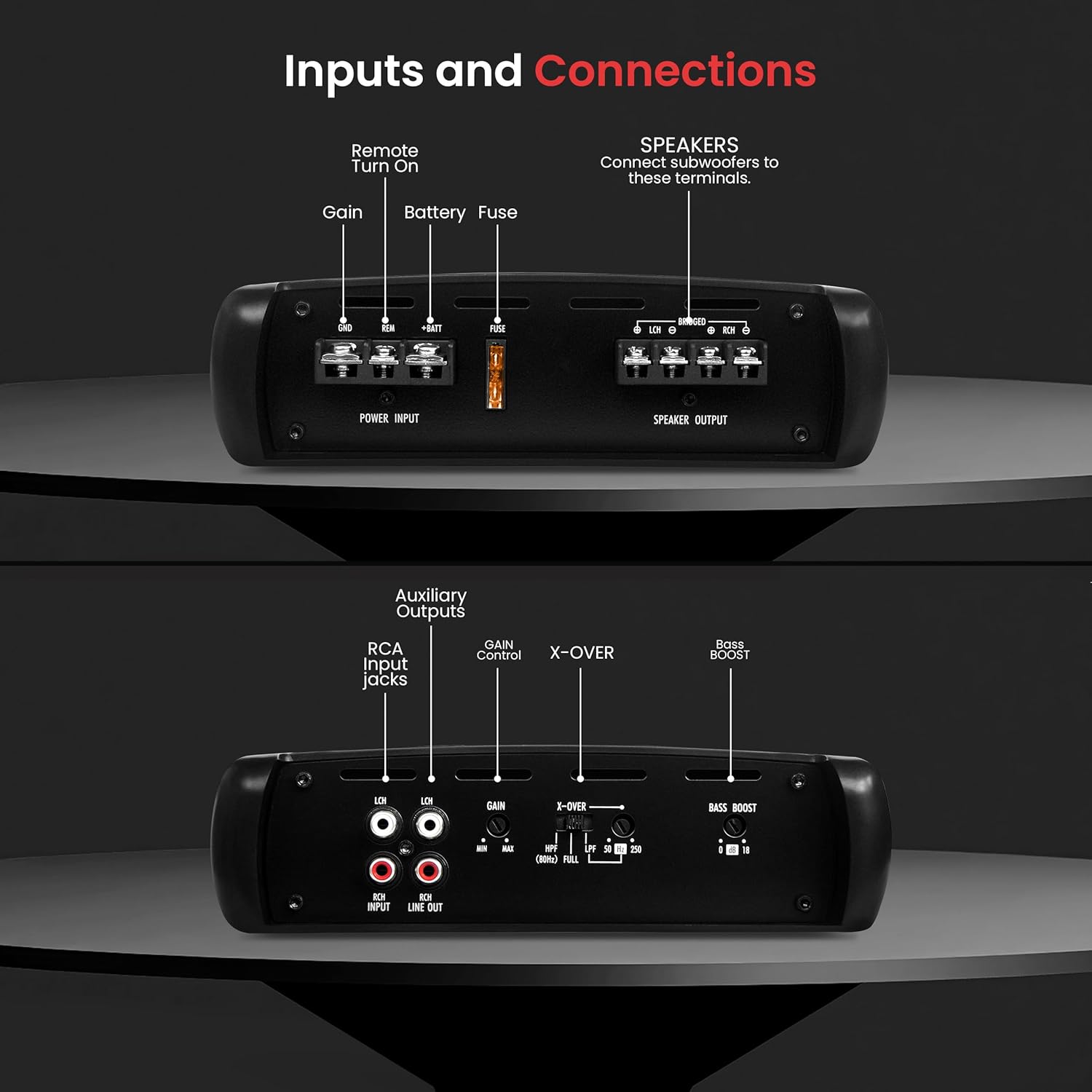 Pyle 2000W 12″ Class AB MOSFET Amplifier – Invincible Series 2-Channel Monoblock Car Audio Amp, High Power Performance with Advanced Protection Circuitry, Compact Design, PWM Power Supply