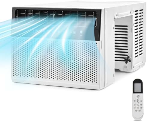 SIMOE 10,000BTU Window Air Conditioners, U-Shaped Window AC Unit, 42dB Ultra Quiet, Cools up to 450 Sq. Ft, Easy Installation, Remote Control