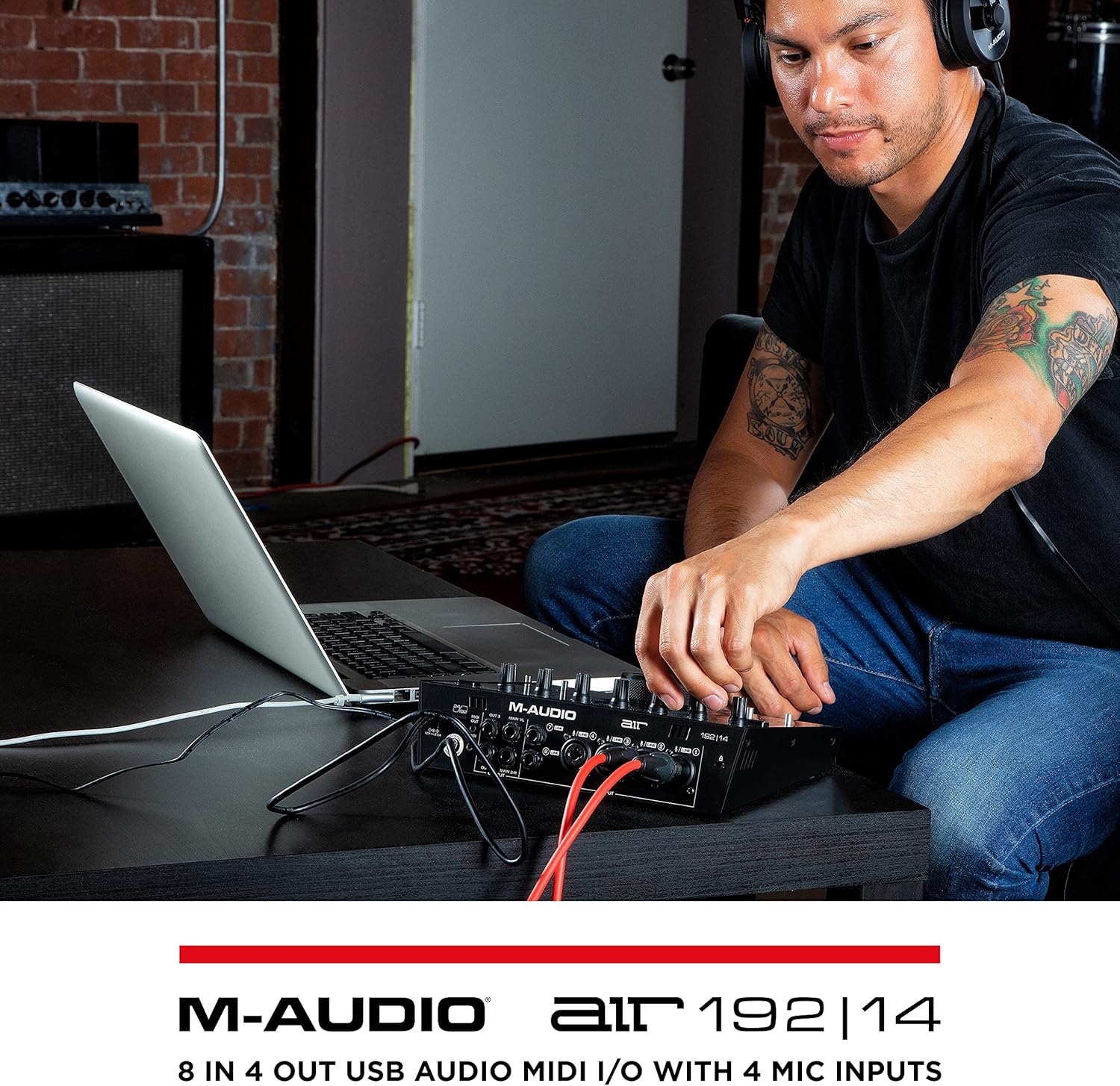 M-Audio AIR 192x14 - USB Audio Interface for Studio Recording with 8 In and 4 Out, MIDI Connectivity, and Software from MPC Beats and Ableton Live Lite (Pack of 2)