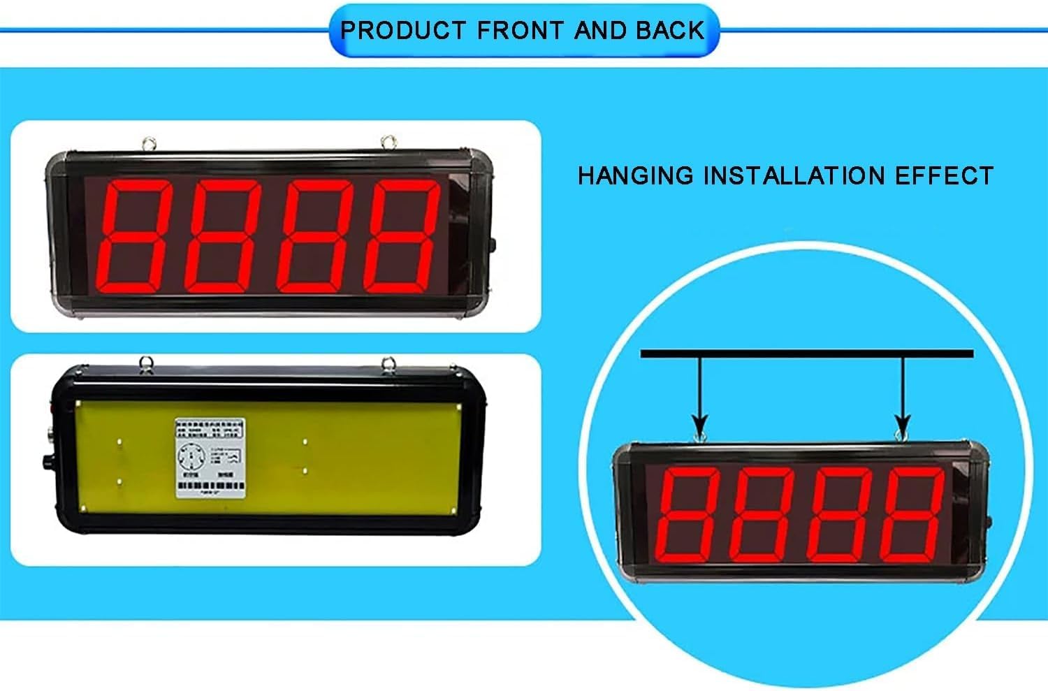 4-Digit Digital Electronic Counter, LED Red Display Digital Counter 0-9999 with Foot Pedal, Production Line Counting Screen, for Factories and Workshops, Airports Stations/Breeding Farm/Conveyor Belt