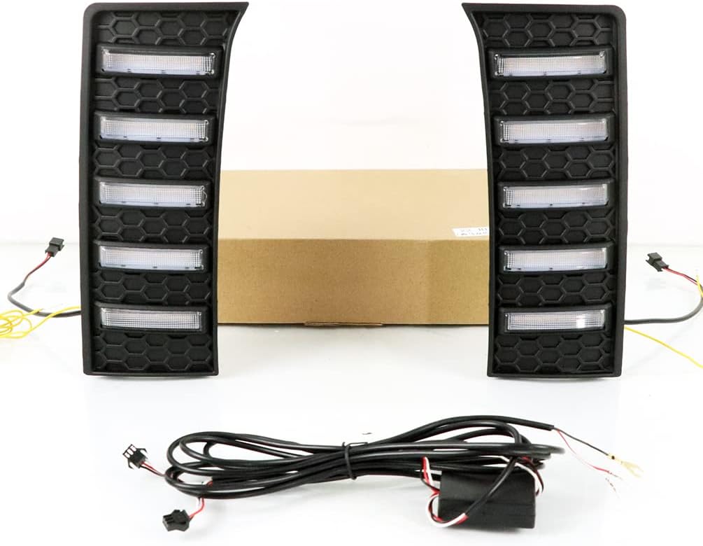 LED DRL Fog Lights with Amber Sequential Turn Signal Driving Lights Fit for 2022 2023 2024 2025 Toyota Tundra Front Bumper Fog Lamps Daylight Accessories