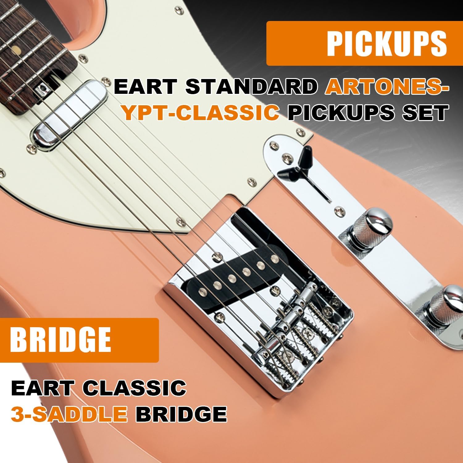 EART Solid Body Electric Guitar,NK-T Standard Body, Right Handed, Standard Artones-YPT-Classic Pickups, Roasted Canada Maple Fingerboard