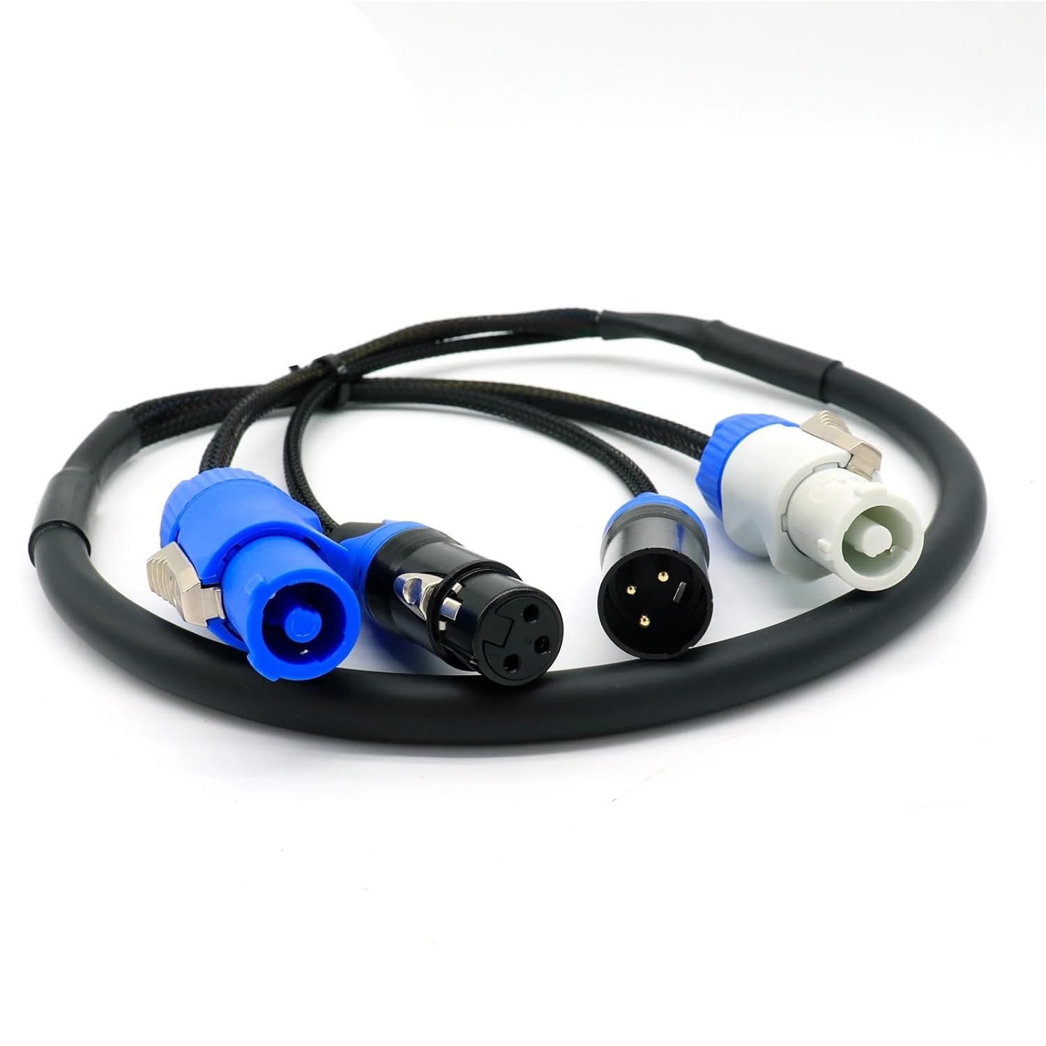 Flexible XLR Combo Cable 1m 1.5m 2m 3m 5m Power Con DMX Combo Cable 3 x 1.5mm² for Stage Lighting Moving Head(5 Meters)