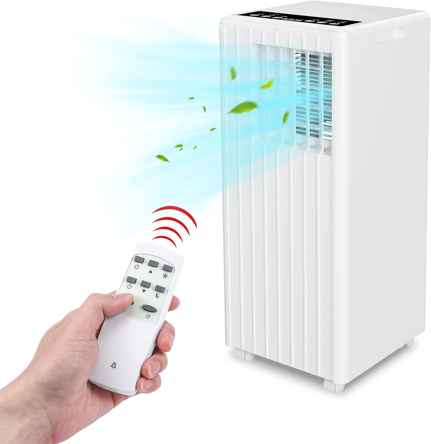 Portable Air Conditioner, 8000 BTU for Rooms up to 350 Sq Ft. Smart Portable AC Unit with Follow Me Remote, 3 Modes Ac Unit Suitable for Bedroom, Living Room, Office