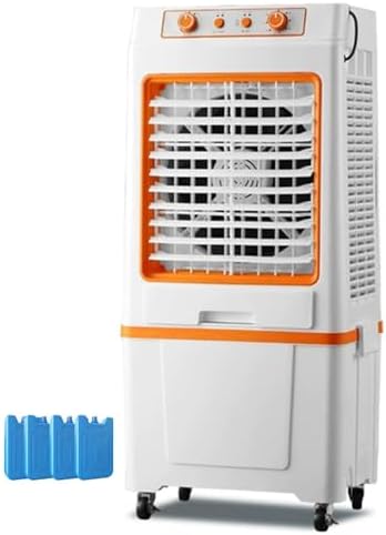 3 in 1 Evaporative Cooler, Swamp Cooler, Air Conditioner Portable with 8.8 Gal Split Water Tank, Knob Control, 3 Speed and 4 Ice Box(Orange)
