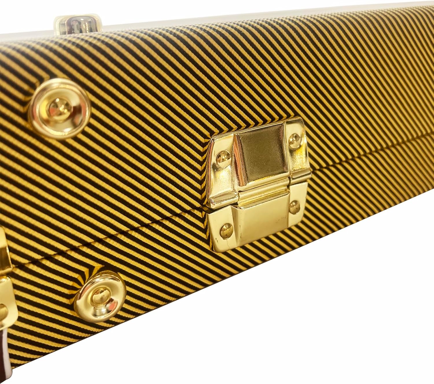 Electric guitar hardshell case leather case bag with internal guitar bag soft layer with locking latch waterproof (Yellow)