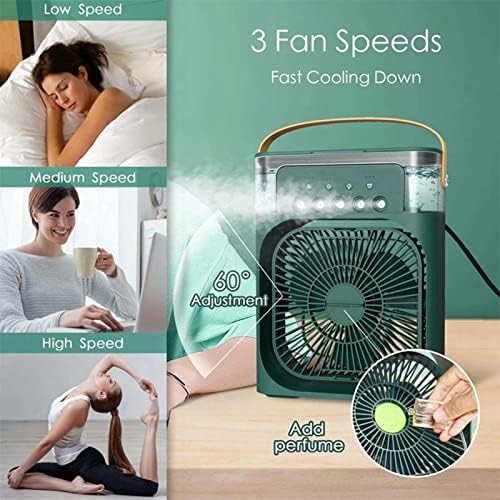 Portable Air Conditioning Fan, Usb Night Light Air Cooling Humidifier, Mini Evaporative Cooler, 3 Adjustable Wind Speeds, Low Noise Energy-saving Desktop Air Conditioner (Blue)