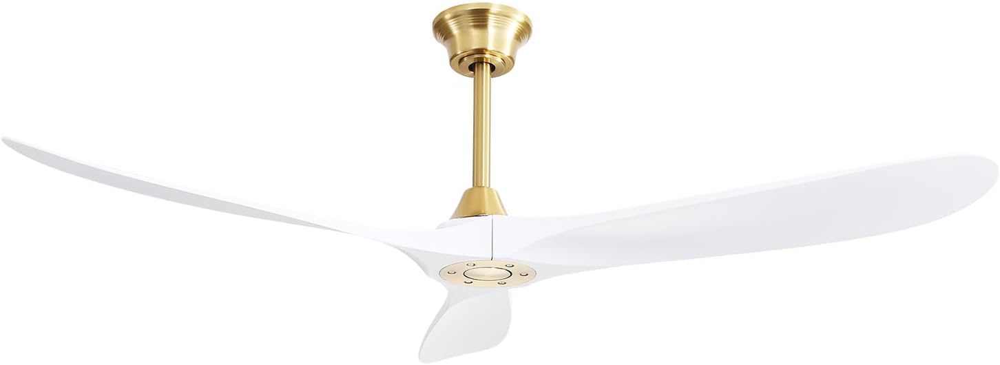 60 Inches Modern Abs With 6-speed Smart Remote, Reversible Dc Motor, Quiet Operation For Bedroom, Living Room, Gold – Energy Efficient