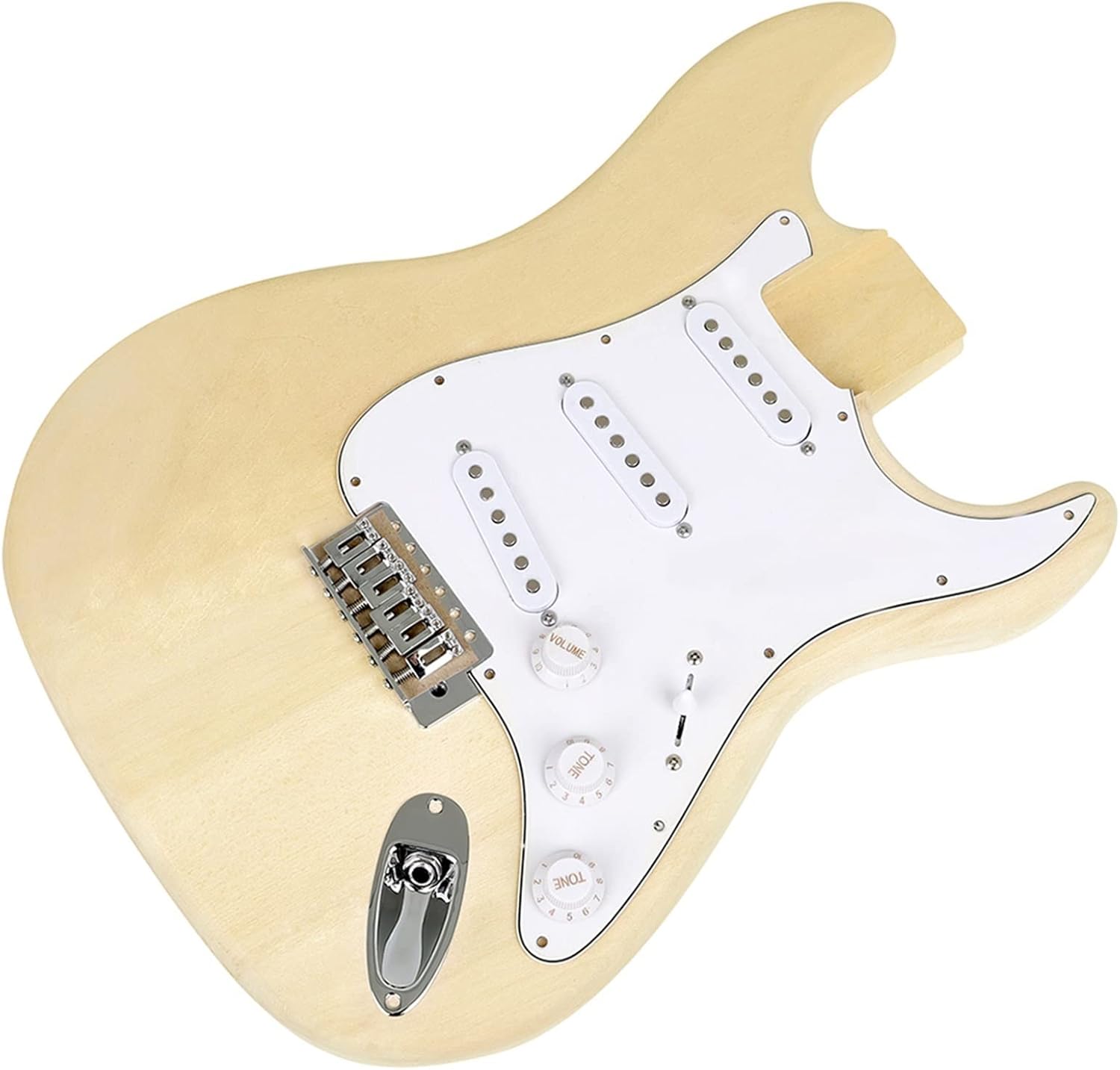 Guitar Kit 6 String 22 Frets Basswood Body Neck Electric Guitar Musical Instrument Build Set for Beginners Unfinished Guitar Set