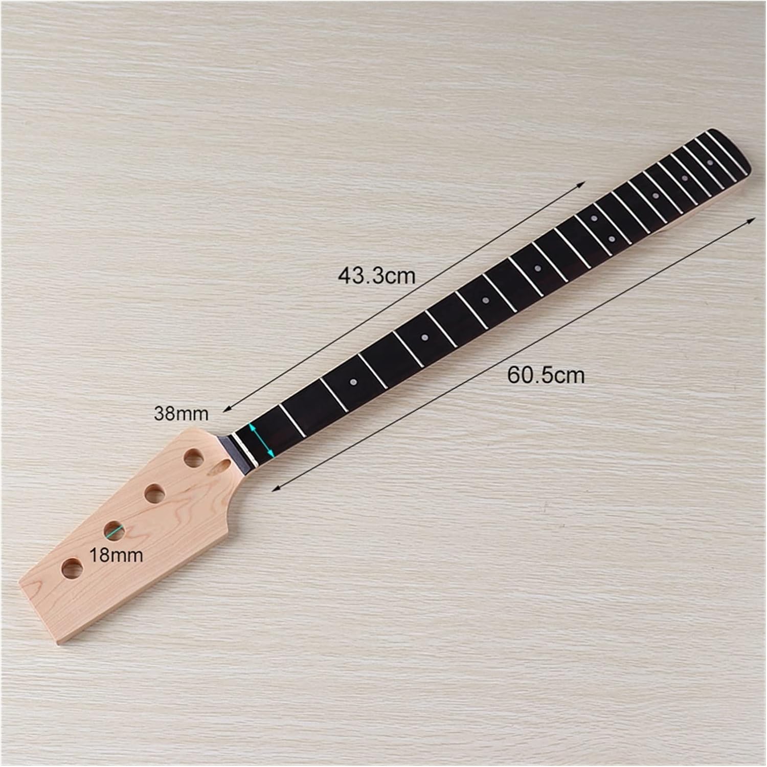 ZUZU Left Hand 4 Strings Electric Bass Guitar Neck 20 Frets Canada Maple Wood Neck Unfinished Guitar Neck
