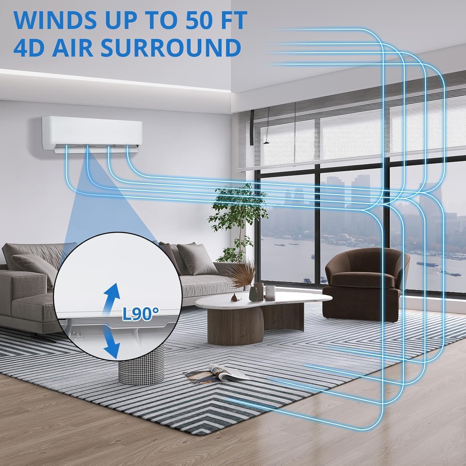 18,000 BTU Mini Split Air Conditioner and Heat Pump, 23 SEER2 Ultra Quiet 208-230V Ductless AC with WiFi & Alexa Control, Cools/Heats Up to 1250 Sq.Ft, Easy Installation Kit