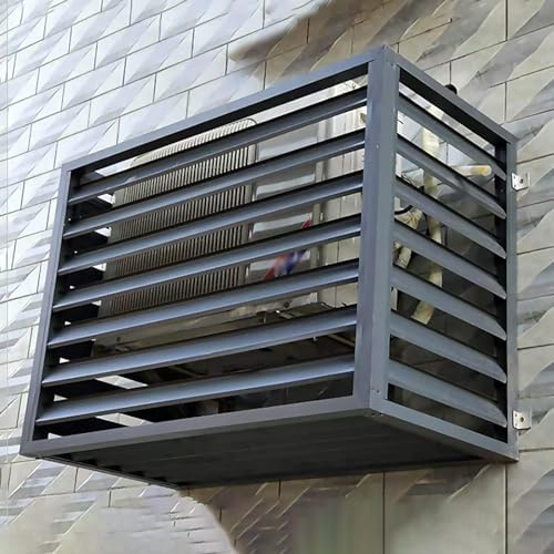 Aluminum Central Air Conditioner Protection Cover For Outside Units, Outdoor Freestanding Privacy Screen Fence Panels Trash Can Enclosure Flower Stand Decorative Outdoor AC Unit Cover ( Color : Brow