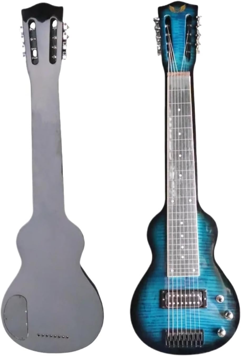 Eight String Hawaiian Electric Guitar – Ukulele Slider Guitar for Traditional Hawaiian Music(B)