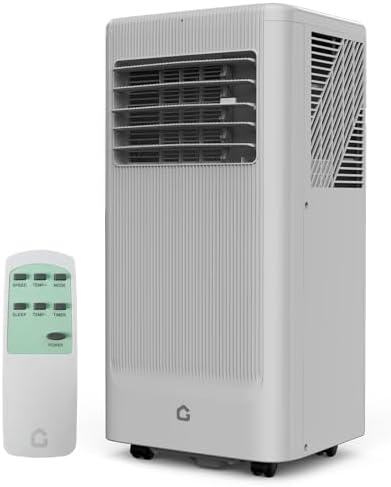 10000 BTU Portable Air Conditioner, Quiet 3 in-1 Cooling Unit for Rooms Up to 450 Sq.Ft, Includes Dehumidifier & Fan Modes, Remote Control, Sleep Mode – Perfect for Bedrooms & Apartments