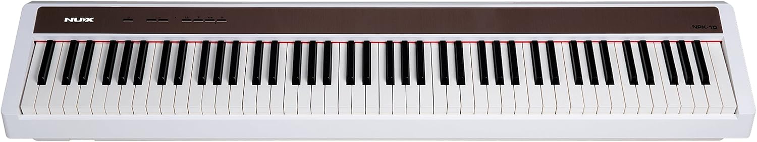 NuX NPK-10 88-Key Scaled Hammer-Action Portable Digital Piano, White