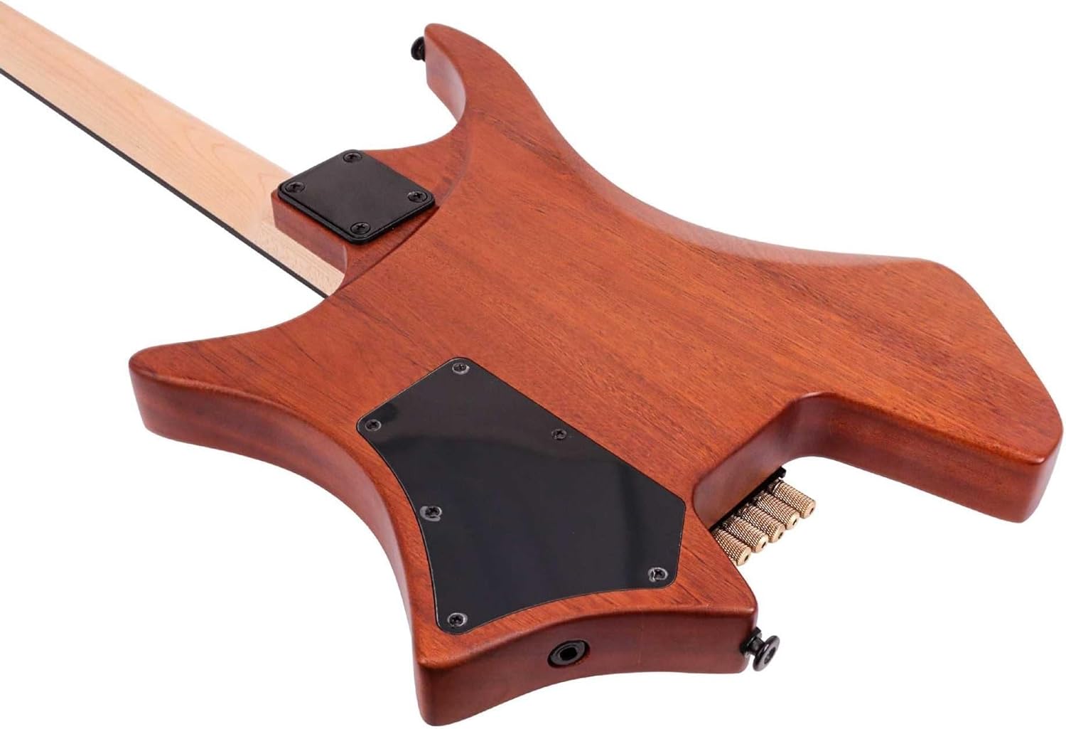 VENEKA Headless Electric Guitar 6 String Shaped Headless Electric Guitar Ash Wood/Mahogany Body with Passive HH Pickups (Color : 03)