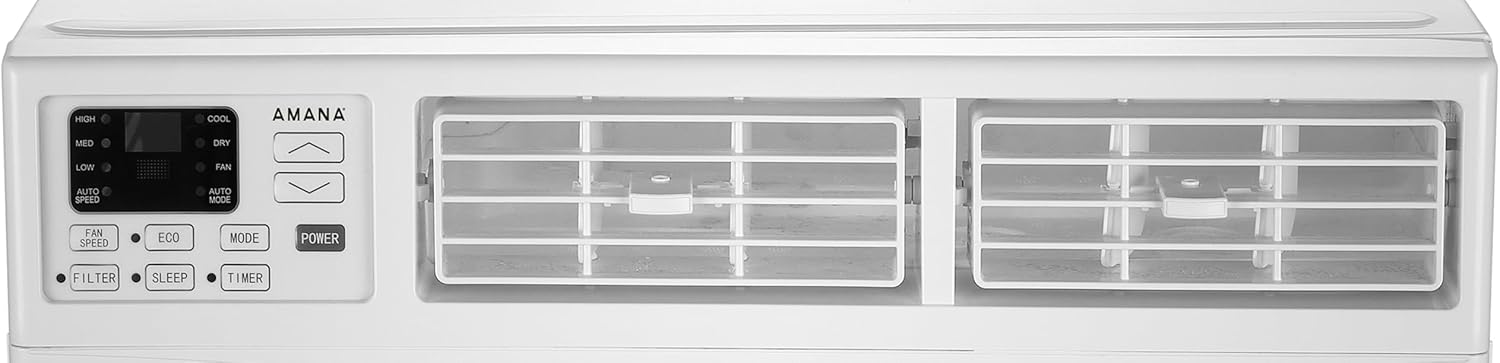 Amana 18,000 BTU Window Air Conditioner, 230V, Window AC for Rooms up to 1,000 Sq.Ft with Remote Control, 24H Timer, 3-Speeds, Auto-Restart, and Digital Display, ​White