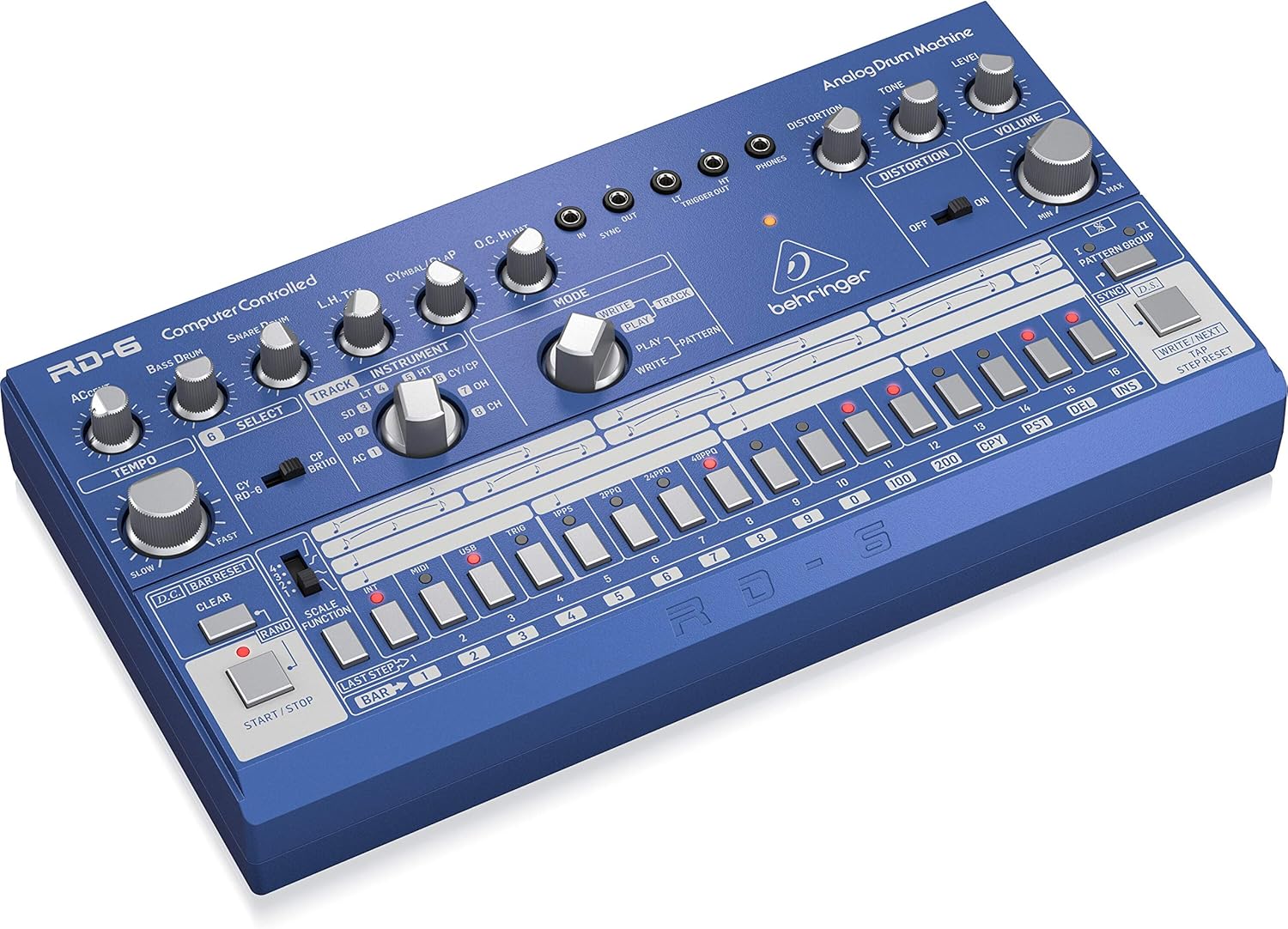 Behringer RD-6-BU Analog Drum Machine - Blue