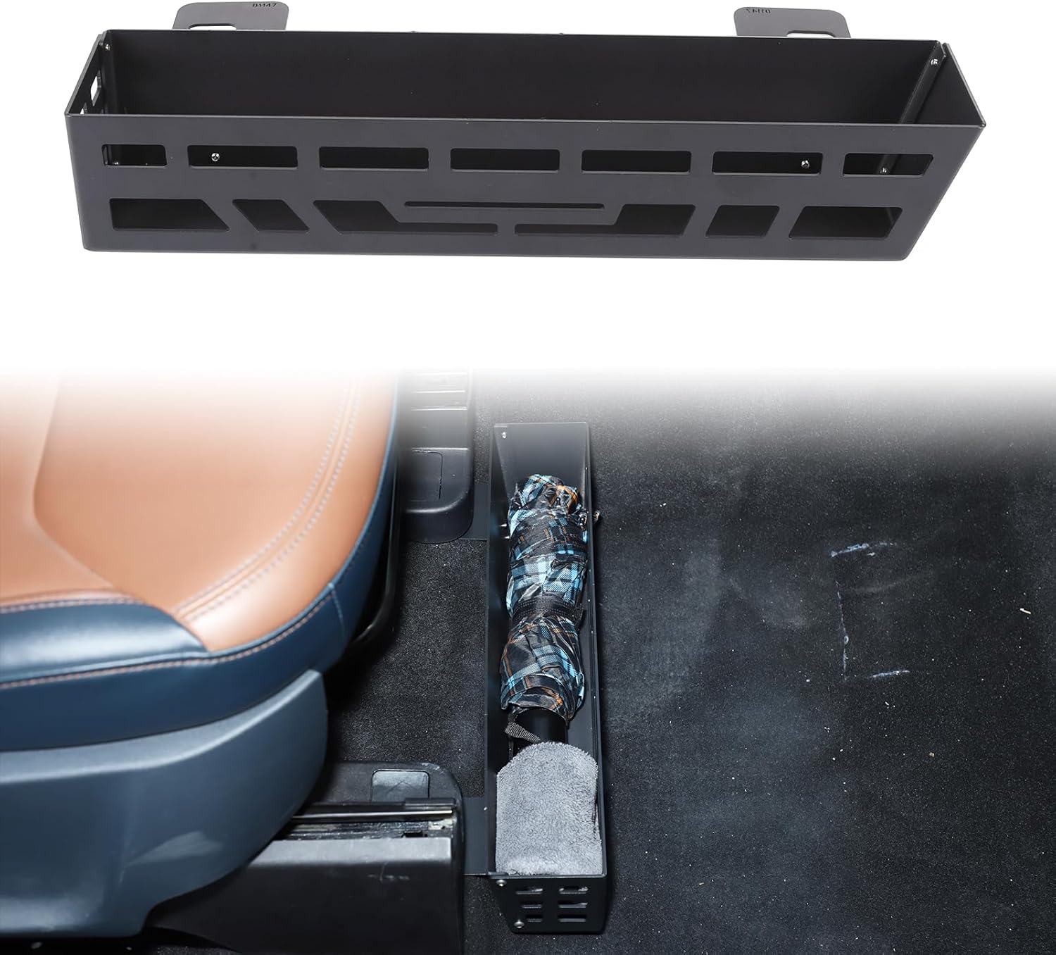 Aunginsy Passenger Under Seat Storage Basket Compatible with Ford Maverick 2022-2026, Car Front Row Co-pilot Underseat Hidden Organizer Tray Multi-Functional Storage Bins Tool Box Interior Accessories