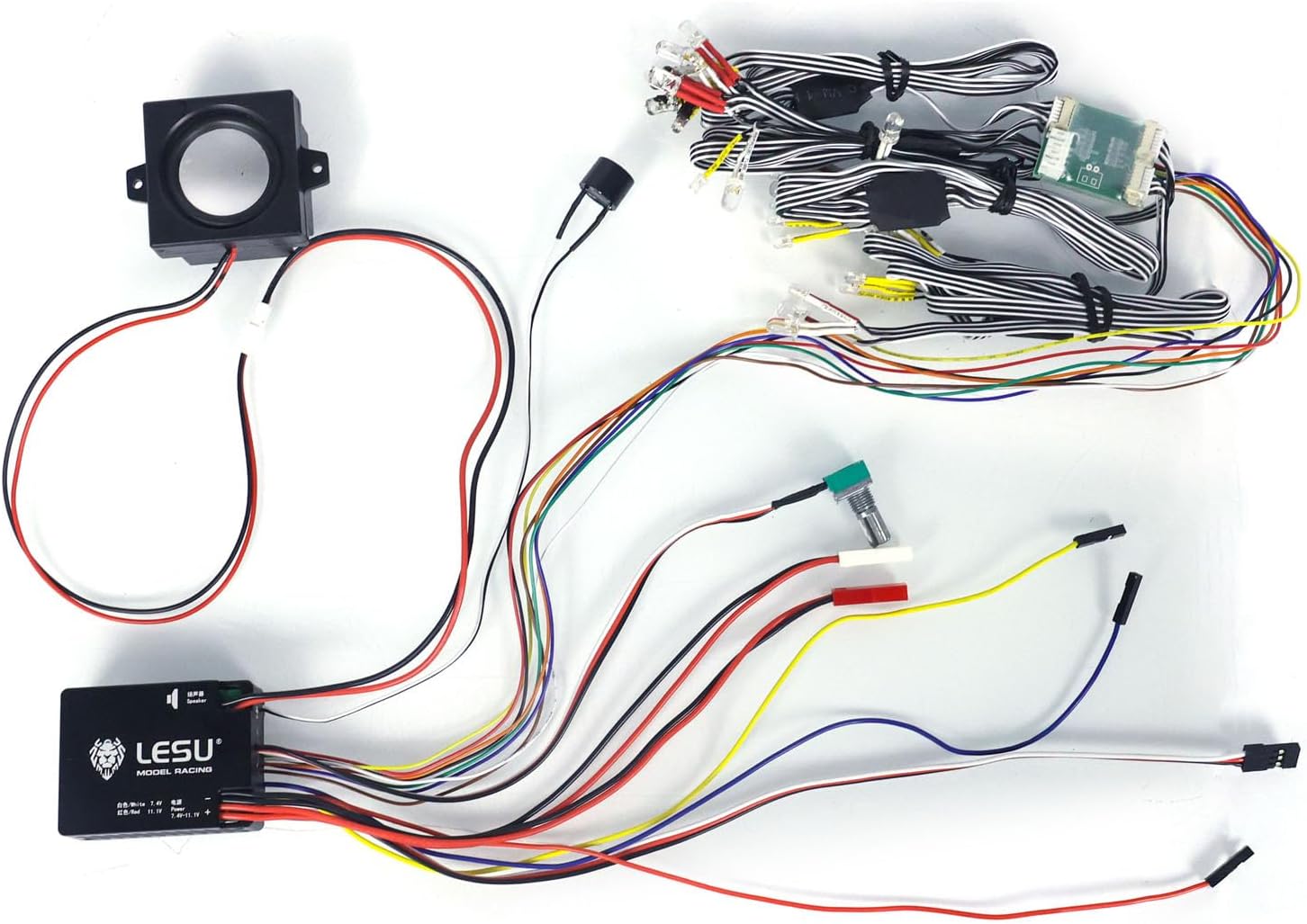 LESU Sound System LED Light Modules L6 V6 V8 4 Voices 2 in 1 for 1/14 Remote Control Truck RC Construction Car Parts Accessories